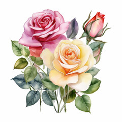 Naklejka premium victorian save invitation postcard date rose watercolor wedding label romantic birthday greeting