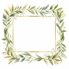 invitation painting trendy herb print watercolor wedding greenery poster border greeting gold