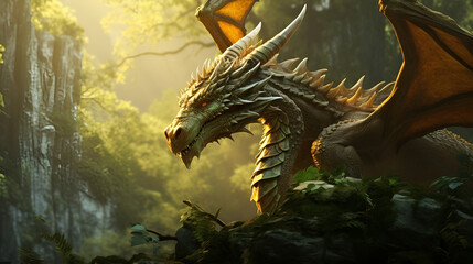  Fantasy Dragons Images .AI Generative  - obrazy, fototapety, plakaty