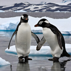 Obraz premium penguins in antarctica
