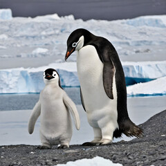 Fototapeta premium penguins in antarctica