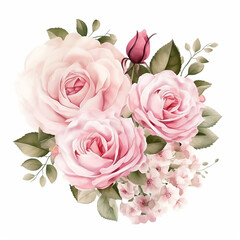 invitation petal rose anniversary watercolor wedding label romantic border greeting elegant 