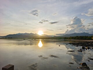 Fototapeta premium sunrise over the river