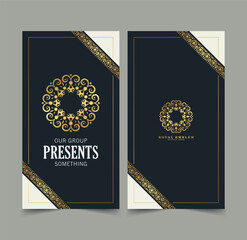 Fototapeta na wymiar Luxury ornamental logos and business cards template