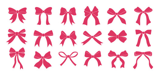 Gift bow ribbon set. For birthday, Christmas, Valentine's day or Wedding