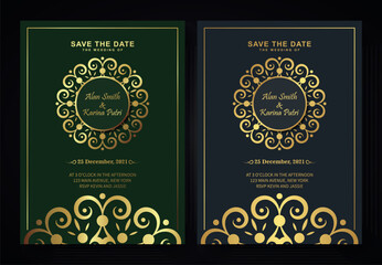 Elegant wedding invitation with pattern motif