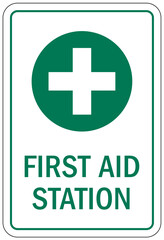 First aid station sign