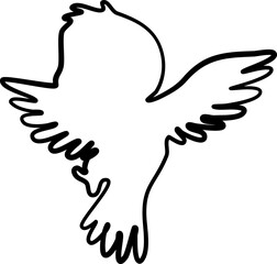 Bird graphic line element design vector