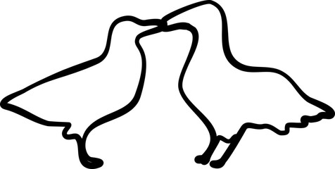 Lover bird graphic line element design vector