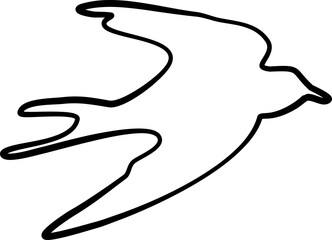 Bird graphic line element design vector