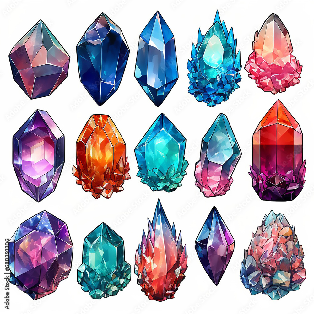 Sticker precious jewel treasure brilliant diamond jewelry gem magic artwork transparent crystal water