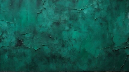 Black dark jade emerald green grunge background. Old painted concrete wall. Plaster. Close-up. Rough dirty grainy broken damaged distressed abandoned cracked. Or spooky scary horror concept. Design. - obrazy, fototapety, plakaty