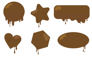 溶けるチョコのベクターイラストフレームセット