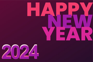 Happy new year 2024  greeting concept for 2024 new year celebration. Happy new year background template.