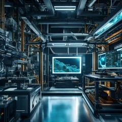 interior of a factory with a LCD