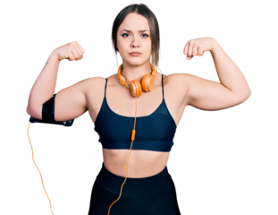 Young hispanic girl wearing sportswear doing strong gesture skeptic and nervous, frowning upset because of problem. negative person.