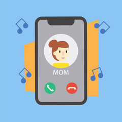 call mom flat design