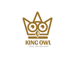 king owl royal premium logo icon symbol design template illustration inspiration