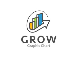 chart grow up solution logo icon symbol design template illustration inspiration