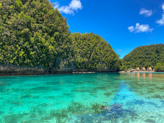 Turquoise ocean water in Sohoton cove. Bucas Grande. Philippines.