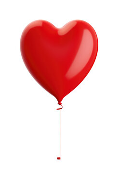 red heart shaped balloons on a transparent background