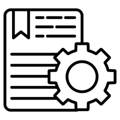 Process Documentation icon line vector illustration