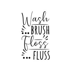 Wash Brush Floss Fluss. Vector Design on White Background