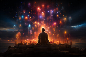 cosmic rebirth, life creation through, deep meditation and chakras