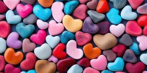 Fototapeta na wymiar Colorful heart background for Valentine's Day. Generative AI
