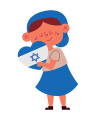 israel peace girl with flag