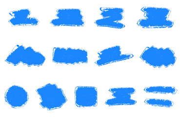 筆書きフレームセット　ペイント風　ベクター