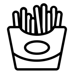 French Fries Line Icon Design Vector