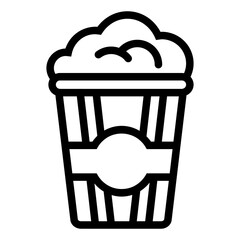 Popcorn Line Icon Design Vector