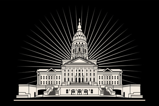 Kansas State Capitol Building illustration vector art