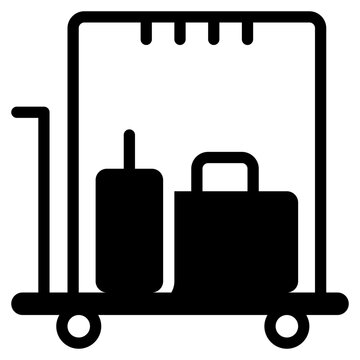 recommend clip art: bellhop luggage hotel service solid glyph