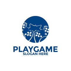 Game console logo vector, Gaming logo with game pad logo design template, game play logo icon
