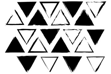 Obraz premium Set of grunge triangle brush texture stamp. Vector illustration. EPS 10.