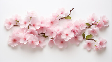 cherry blossom sakura isolated white in close up