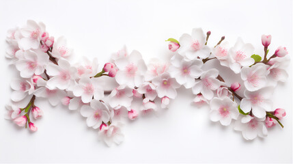 cherry blossom sakura isolated white in close up