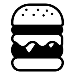 Burger Glyph Icon Design Vector