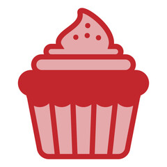 Cupcake Dual Tone Icon Design Vector