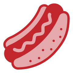 Hot Dog Dual Tone Icon Design Vector