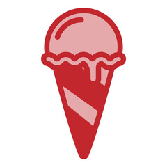 Ice Cream Dual Tone Icon Design Vector