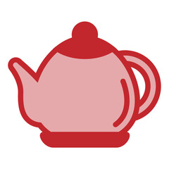 Tea Pot Dual Tone Icon Design Vector
