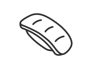 イカの寿司のアイコン（線画）のイラスト