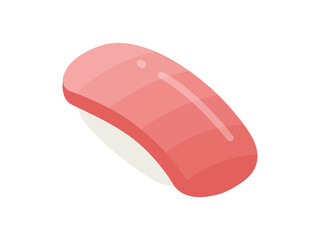 マグロのトロの寿司のアイコンのイラスト