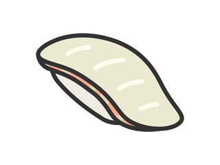 鯛の寿司のアイコン（線画カラー）のイラスト