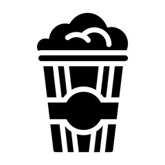 Popcorn Solid Icon Design Vector