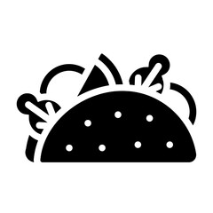 Taco Solid Icon Design Vector
