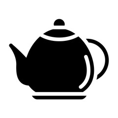 Tea Pot Solid Icon Design Vector